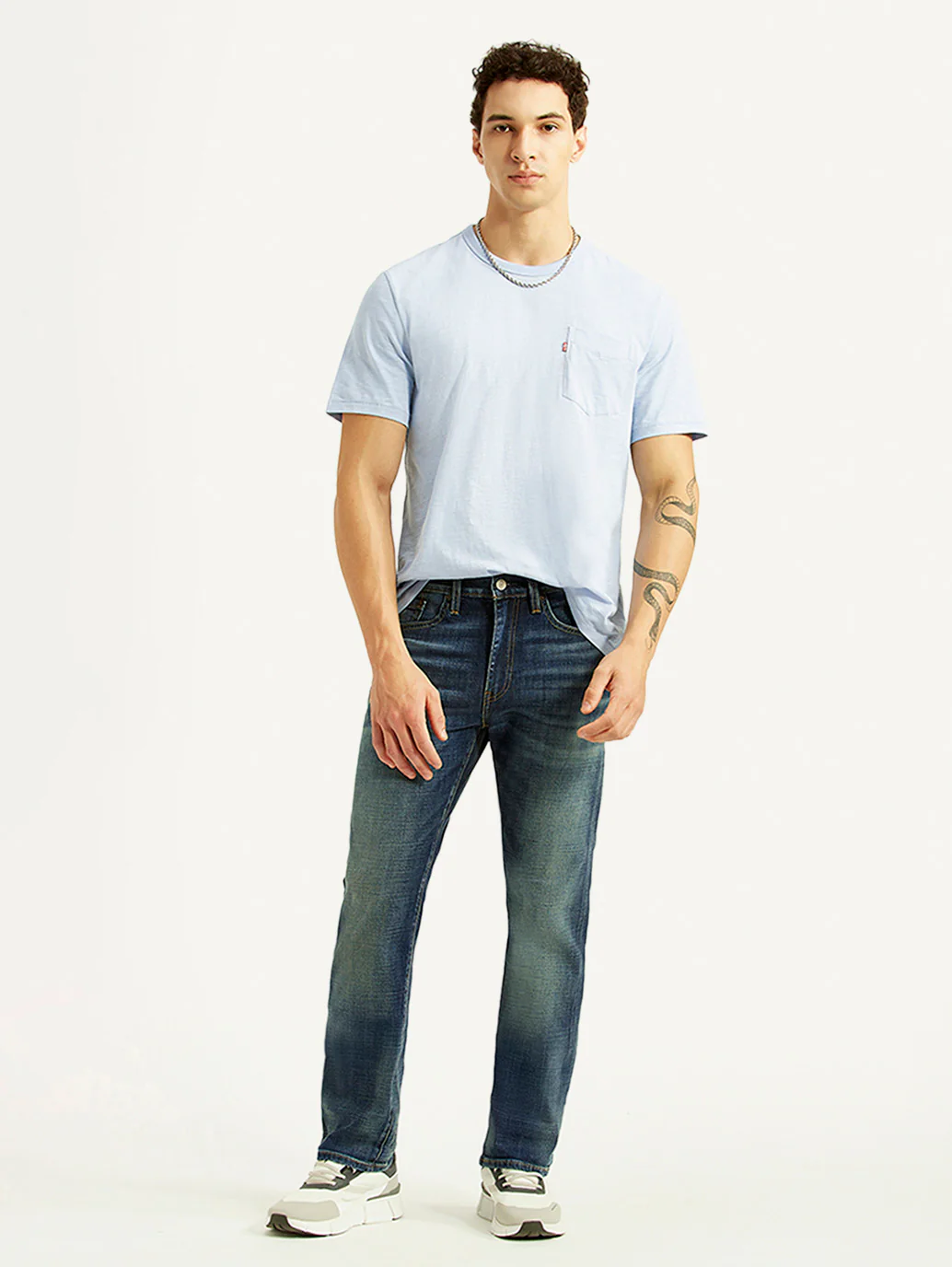 Men's 513 Blue Slim Straight Fit Mid Rise Selvedge Jeans
