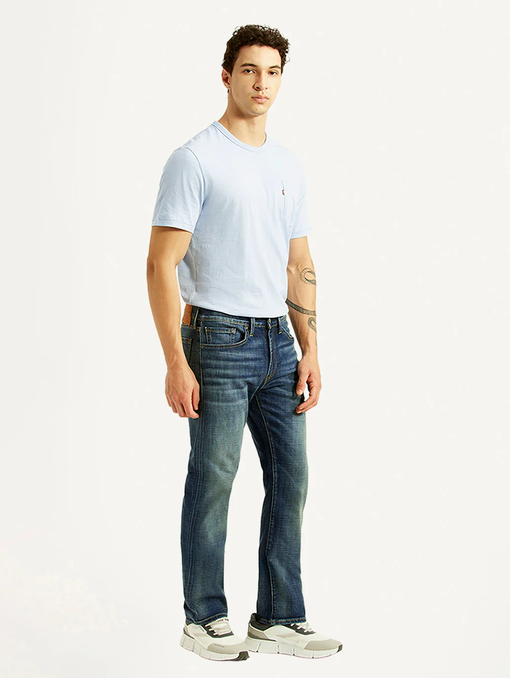 Men's 513 Blue Slim Straight Fit Mid Rise Selvedge Jeans - Image 7