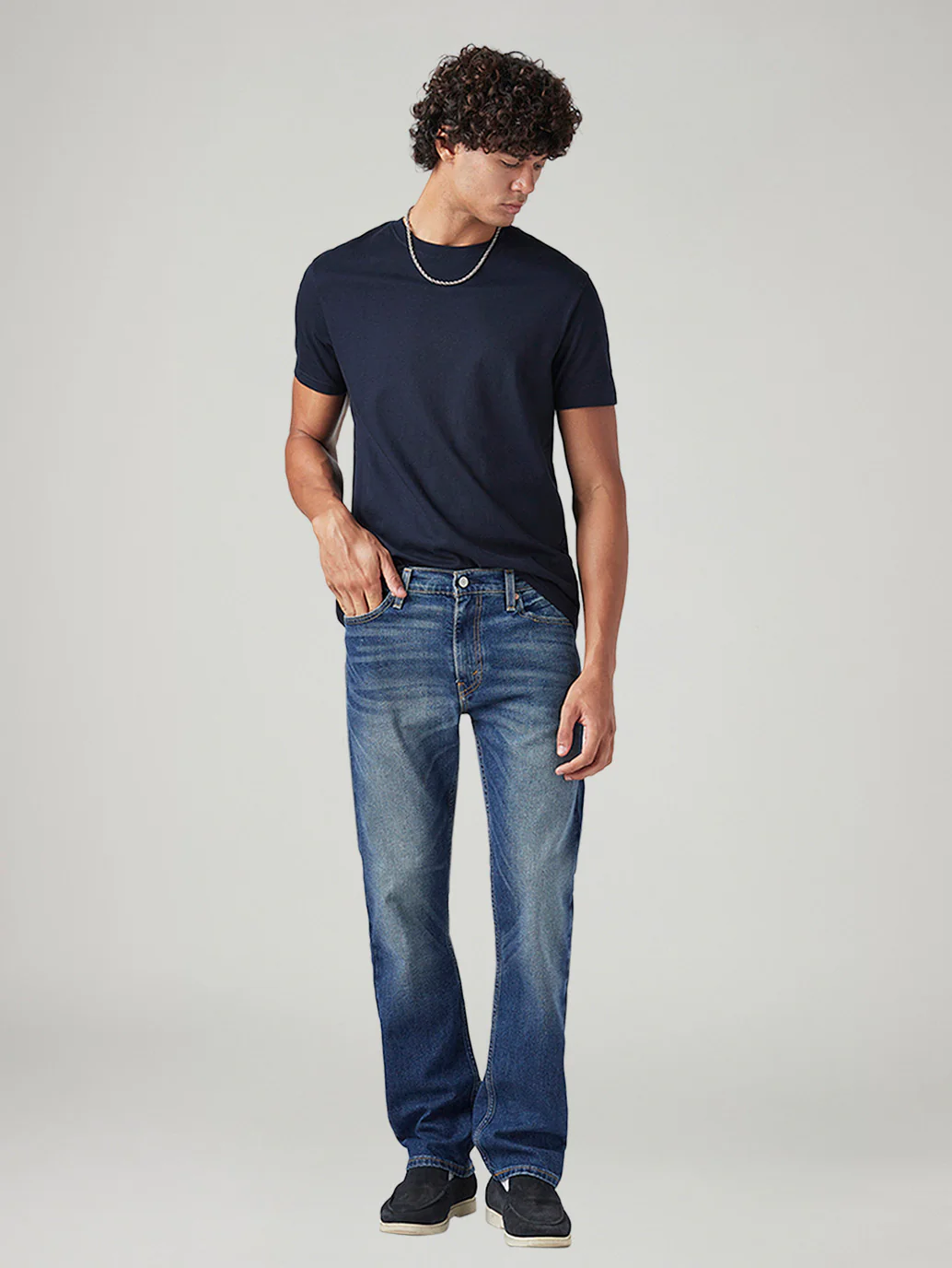 Men's 513 Blue Slim Straight Fit Mid Rise Tinted Jeans