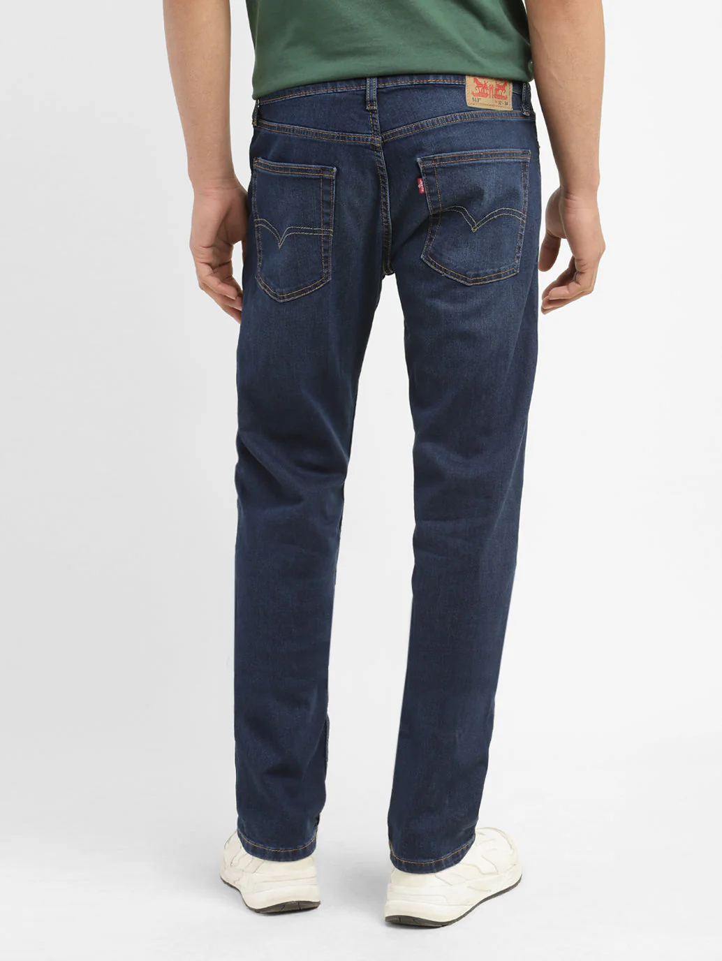 Men's 513 Blue Slim Straight Fit Mid Rise Jeans - Image 3