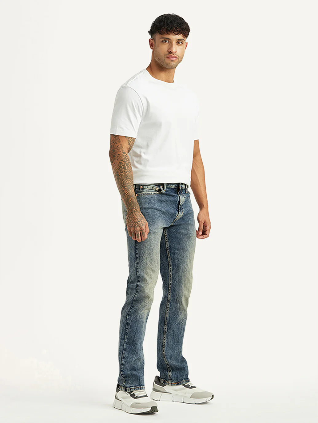 Men's Tinted 513 Med Indigo Slim Tapered Fit Mid Rise Jeans - Image 7