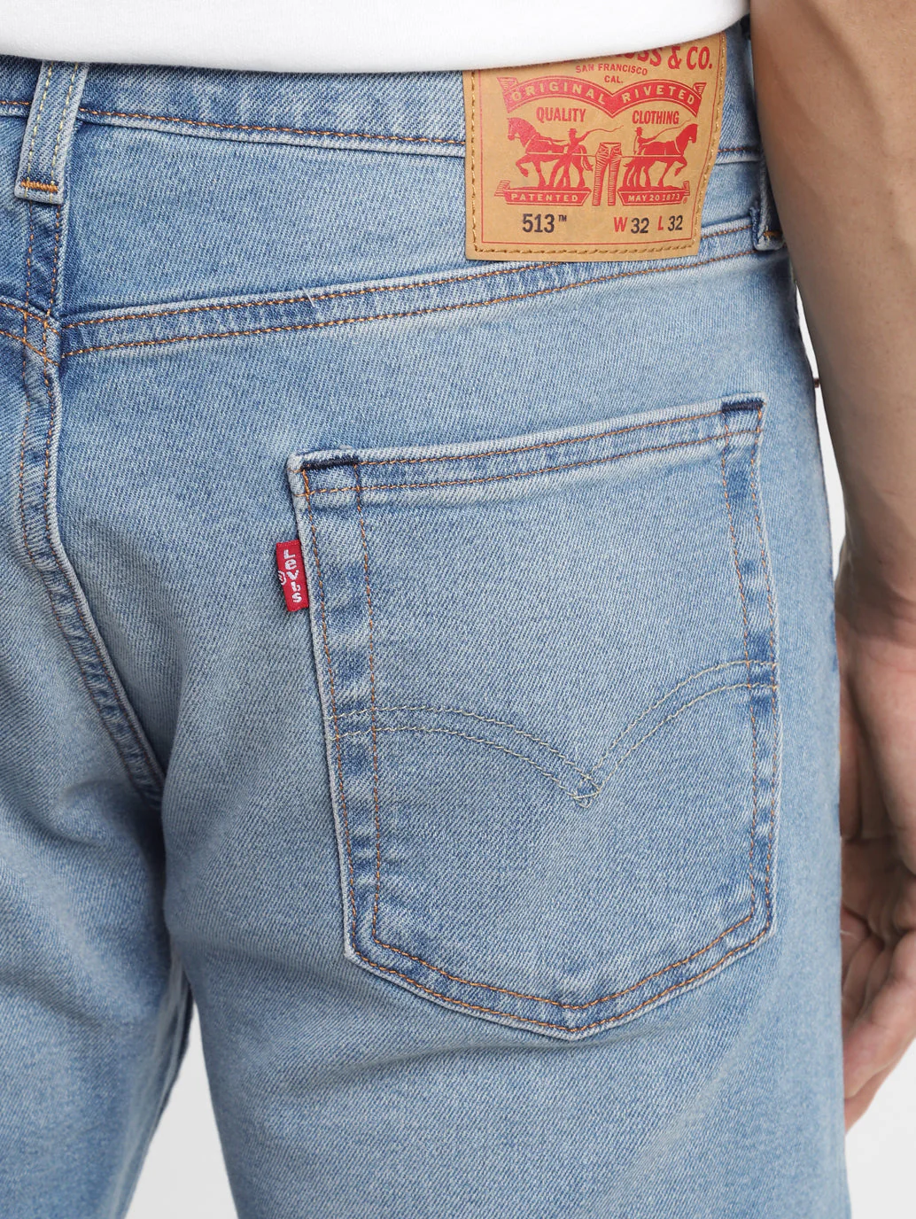 Men's 513 Indigo Slim Straight Fit Mid Rise Jeans - Image 6