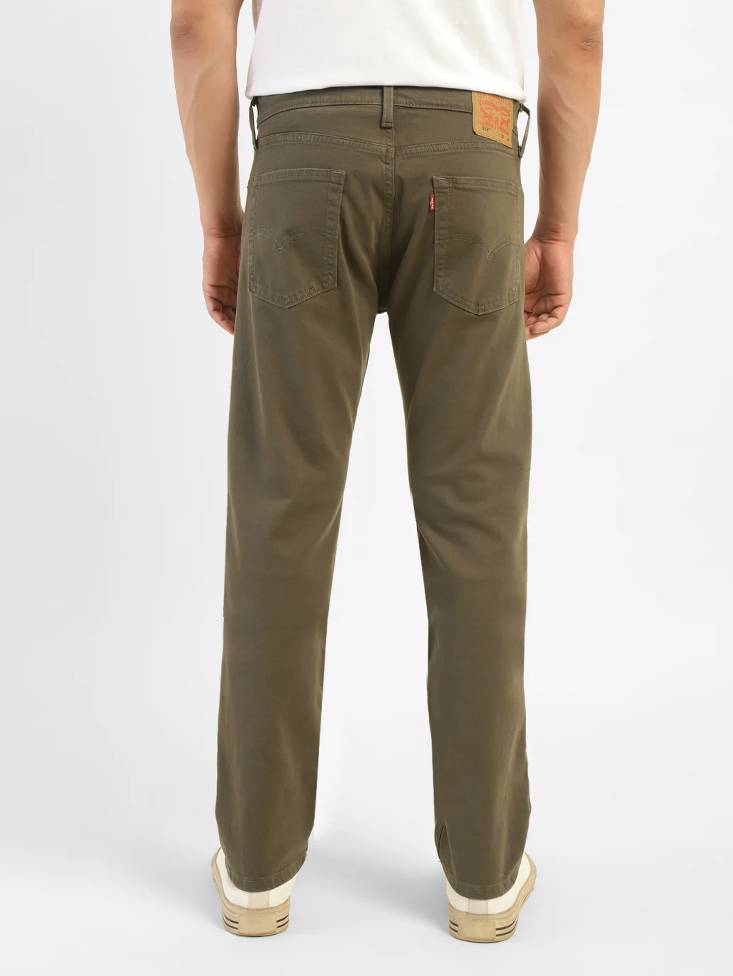 Men's 513 Olive Green Slim Straight Fit Mid Rise Jeans - Image 3