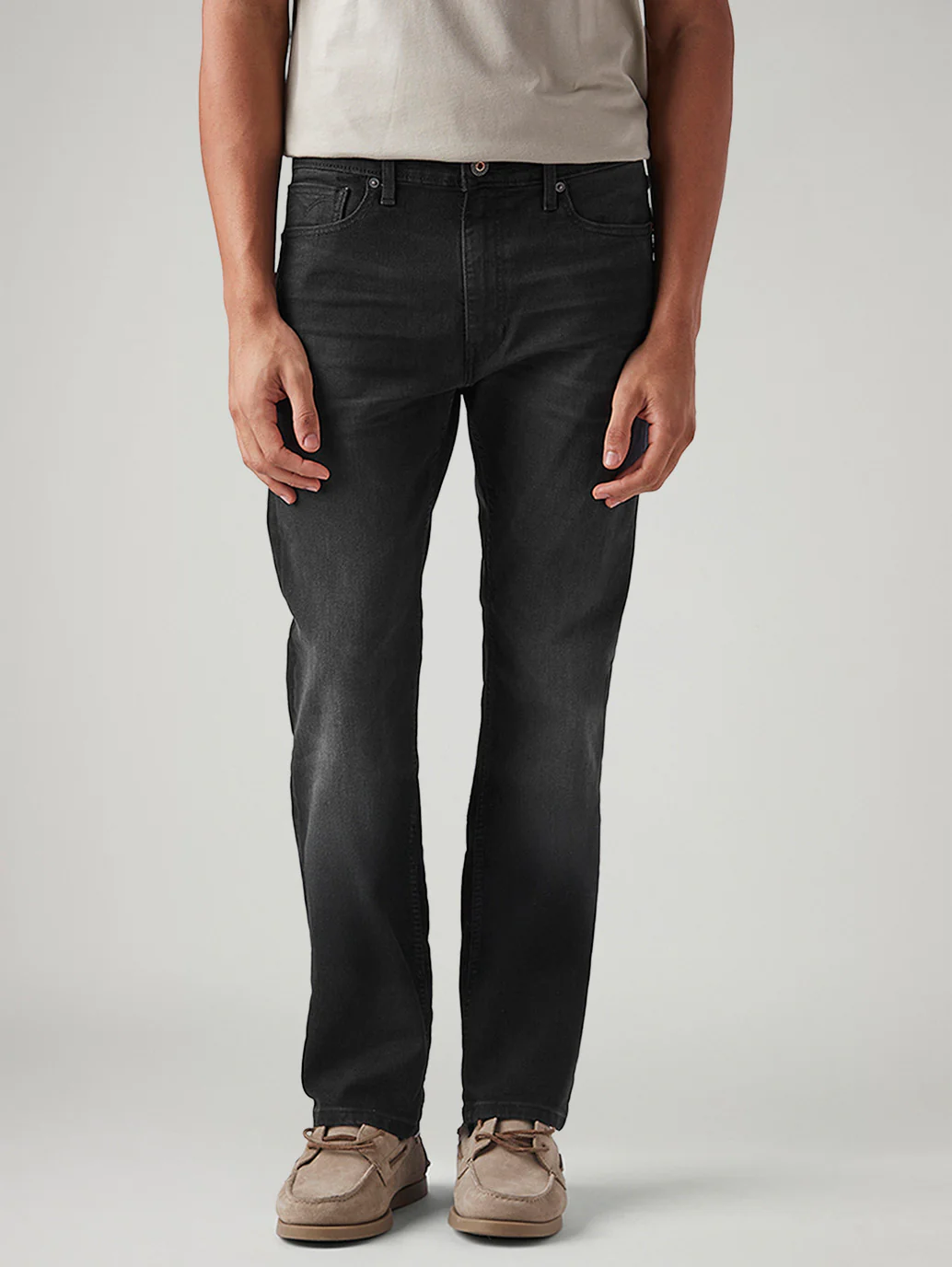 Men's 513 Charcoal Grey Slim Straight Fit Mid Rise Jeans - Image 3