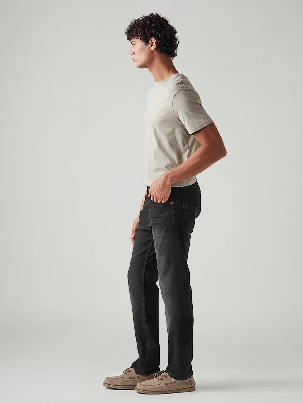 Men's 513 Charcoal Grey Slim Straight Fit Mid Rise Jeans - Image 6