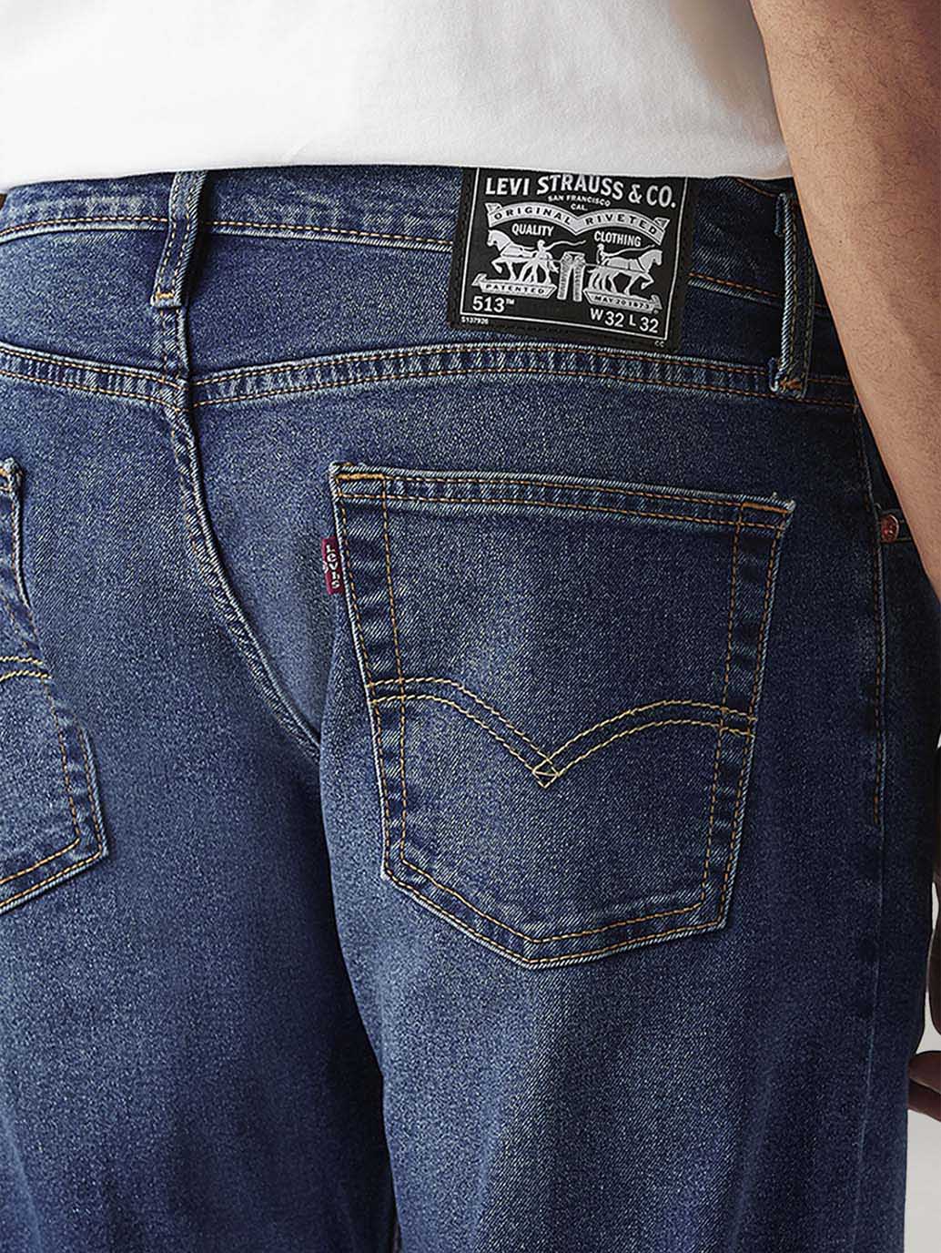 Men's 513 Dark Indigo Slim Straight Fit Mid Rise Jeans - Image 5