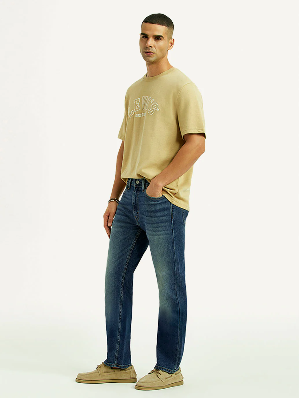 Men's 513 Dark Blue Slim Straight Fit Mid Rise Jeans - Image 6