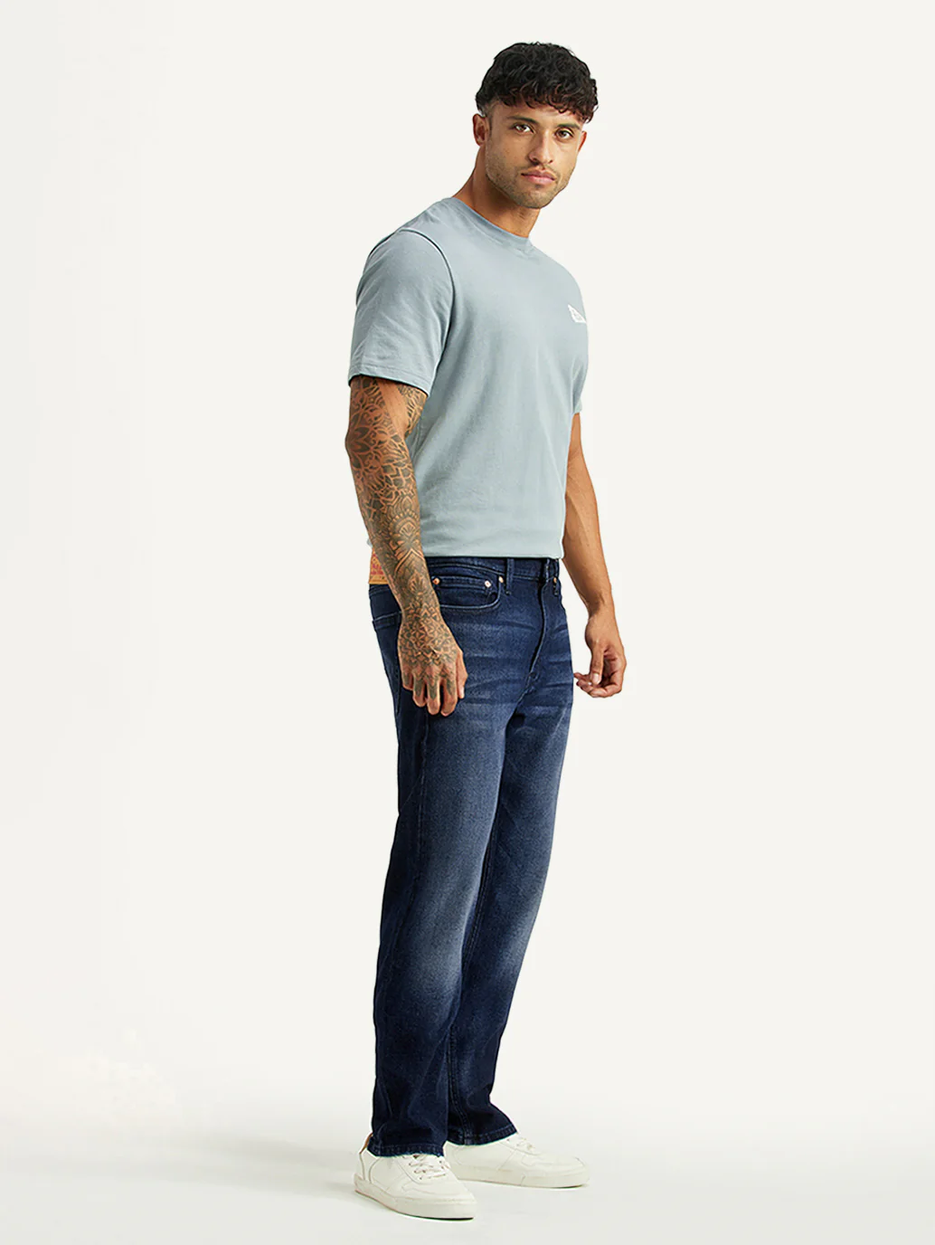 Men's 513 Dark Blue Slim Straight Fit Mid Rise Jeans - Image 6