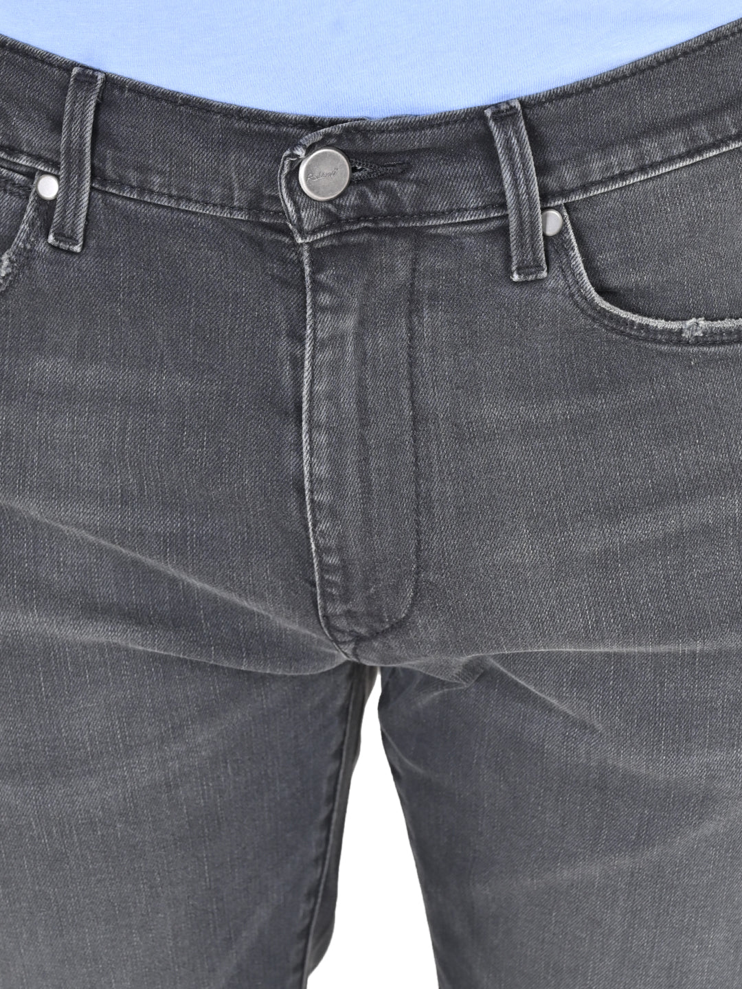 Men's Redloop 513 Grey Slim Straight Fit Mid Rise Jeans - Image 8