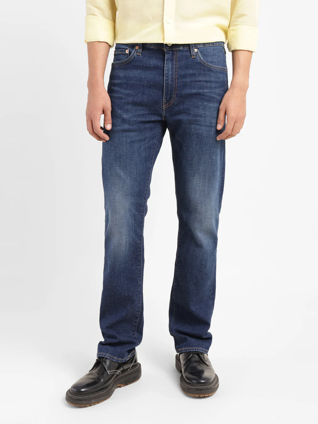 Men's 513 Blue Slim Straight Fit Mid Rise Jeans - Image 2