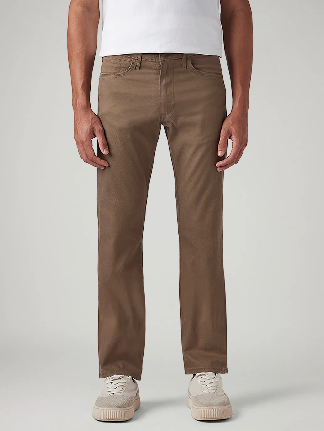 Men's 513 Brown Slim Straight Fit Mid Rise Chinos - Image 3