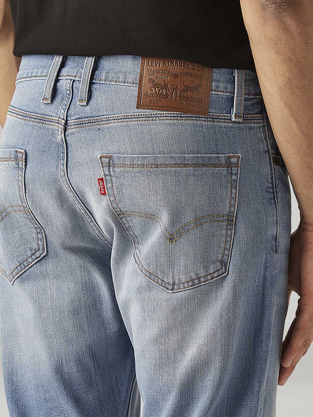 Men's 513 Light Blue Slim Straight Fit Mid Rise Jeans - Image 6