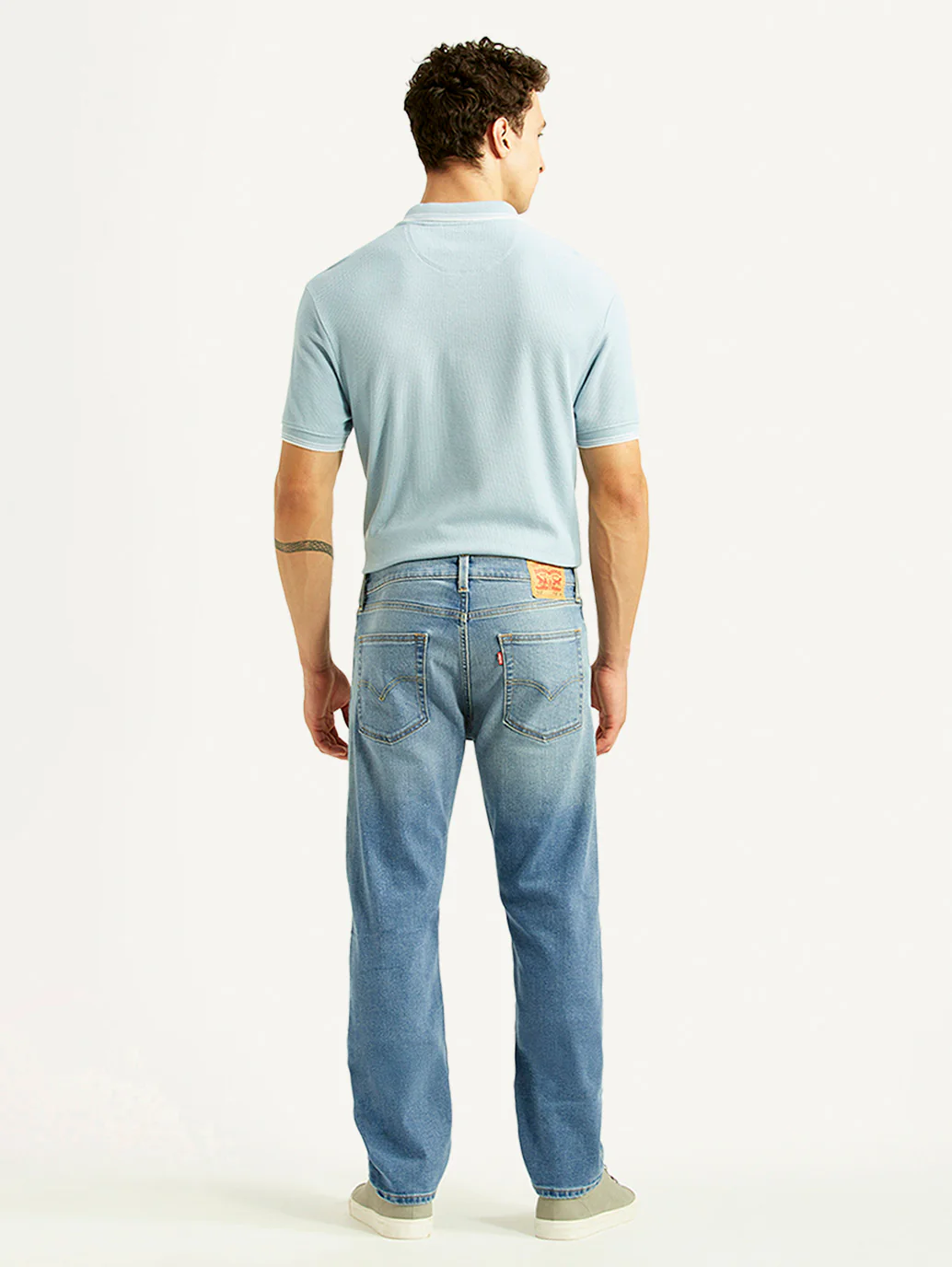Men's 513 Light Blue Slim Straight Fit Mid Rise Jeans - Image 3