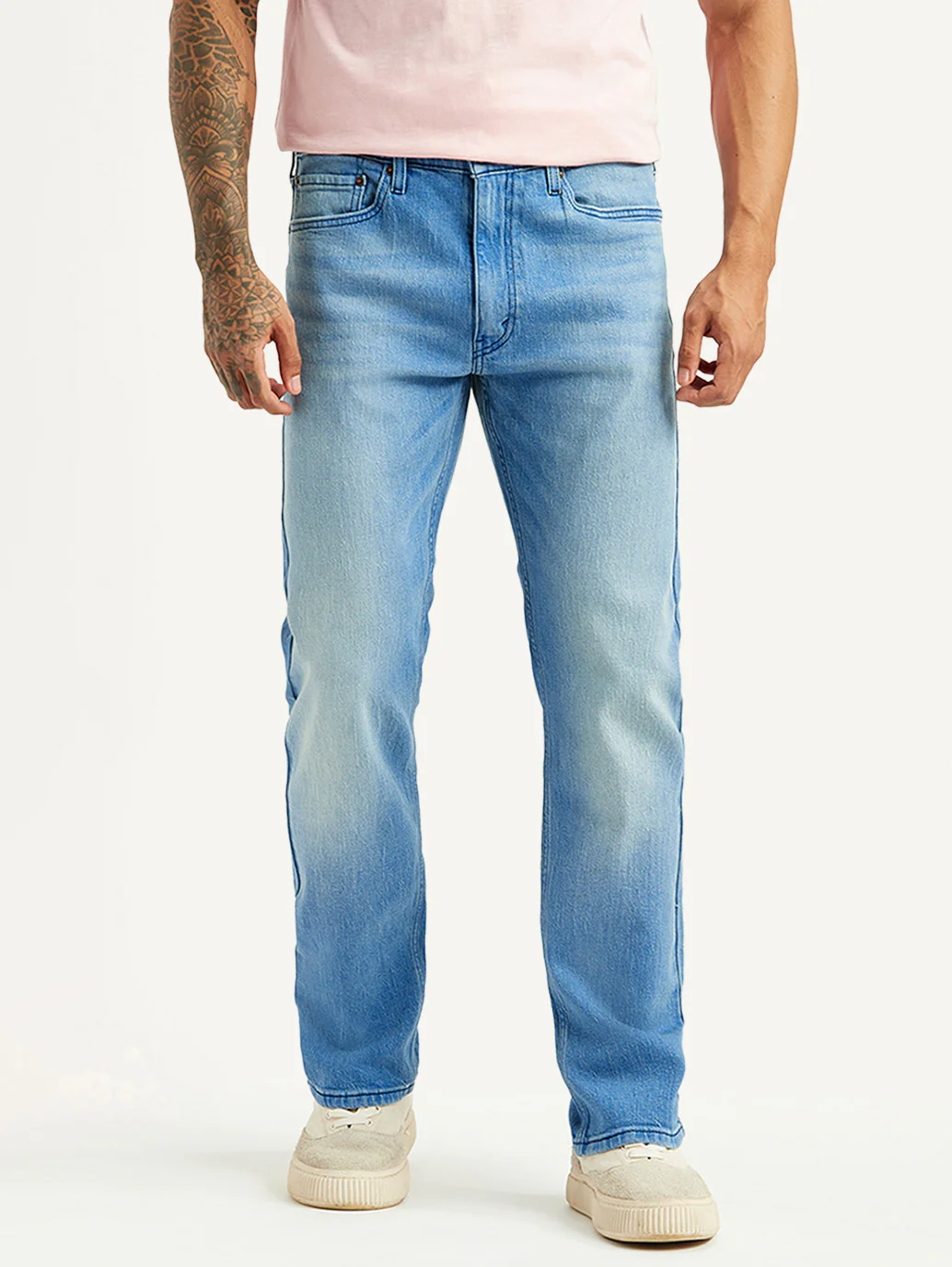 Men's 513 Light Blue Slim Straight Fit Mid Rise Jeans - Image 2