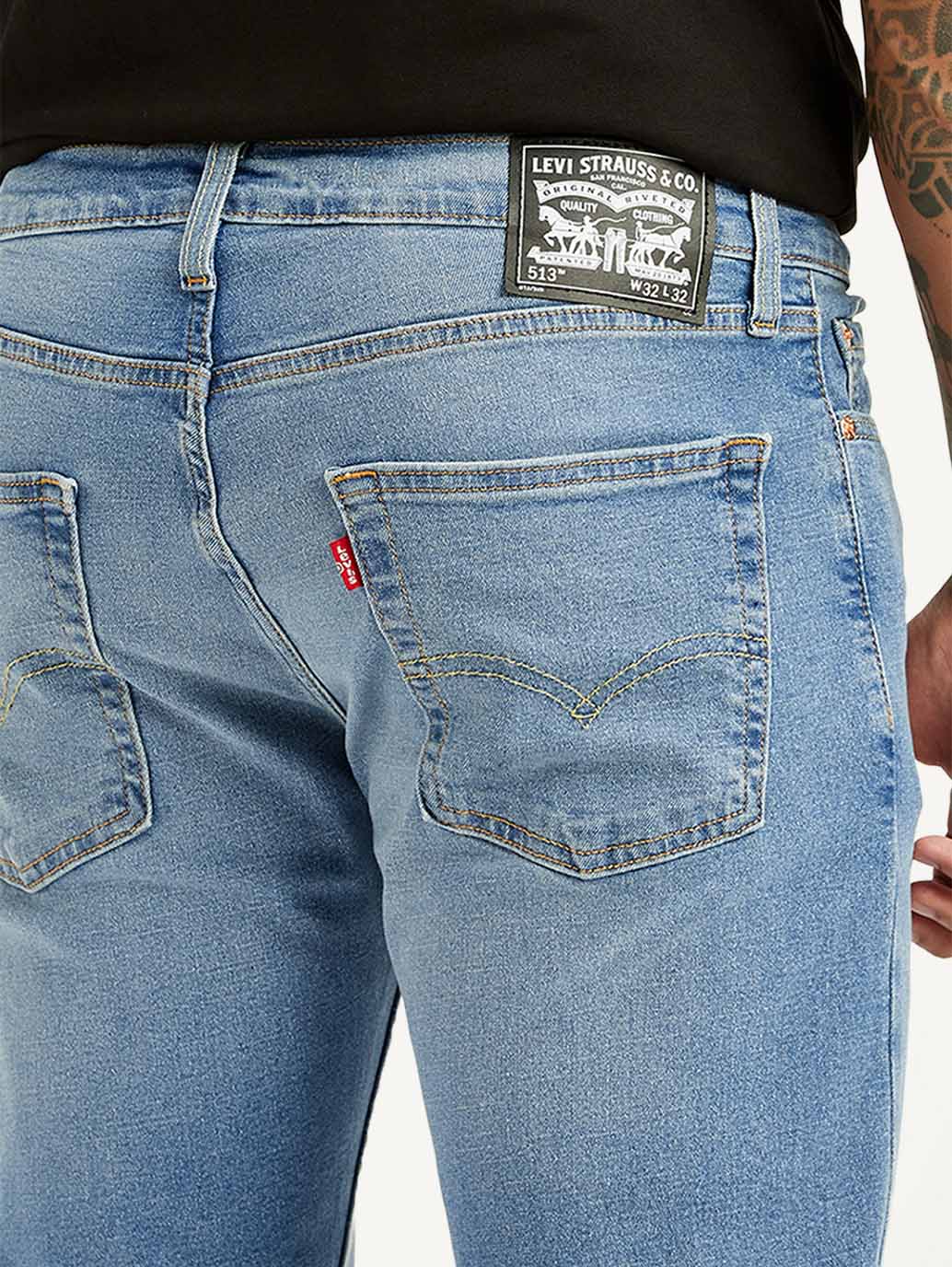 Men's 513 Light Indigo Slim Tapered Fit Mid Rise Jeans - Image 6