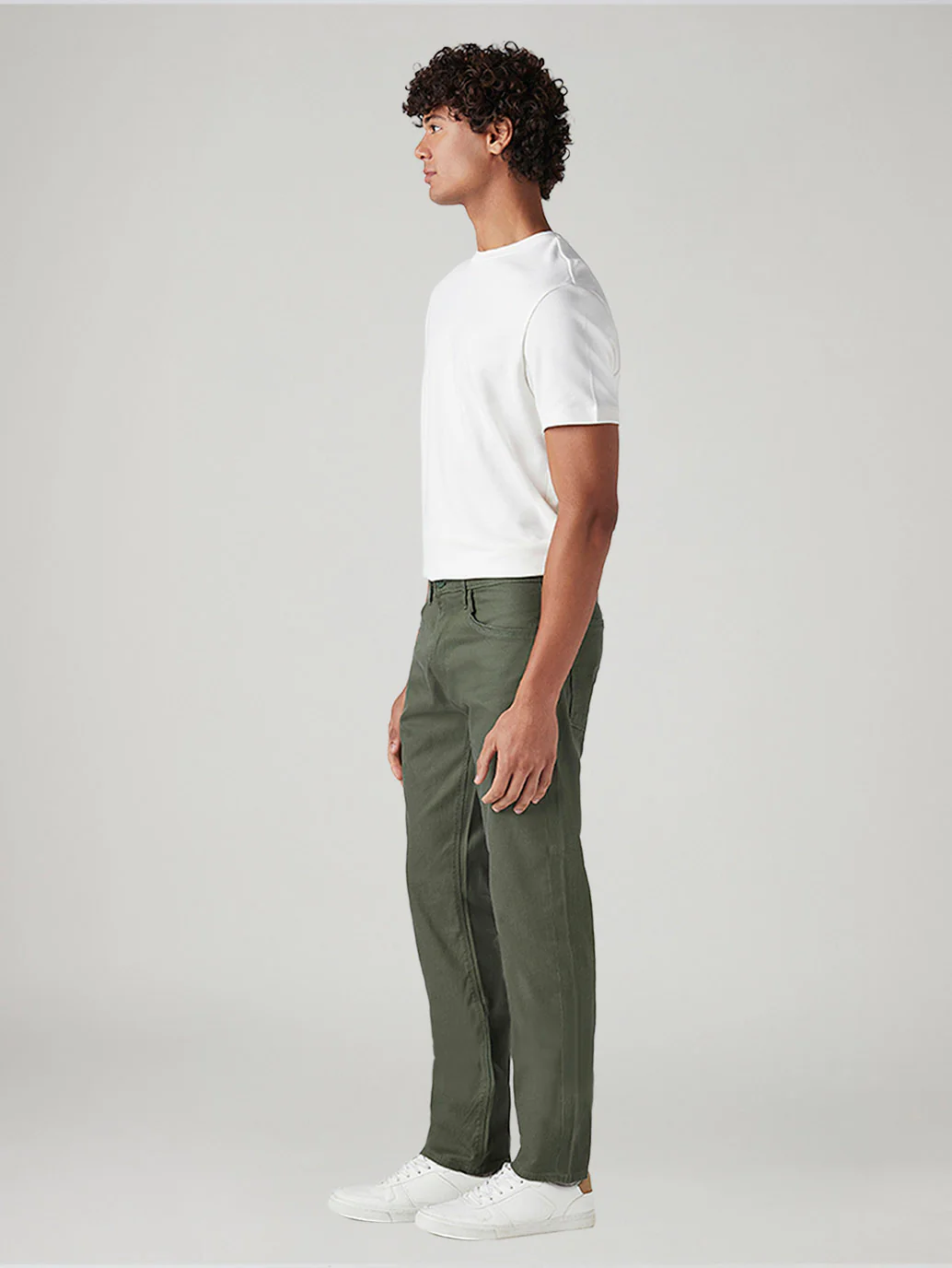 Men's 513 Olive Slim Straight Fit Mid Rise Jeans - Image 7
