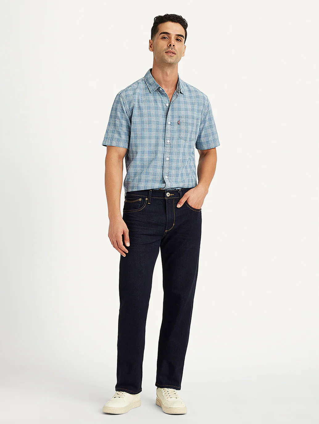 Men's 513 Navy Blue Slim Straight Fit Mid Rise Jeans - Image 3