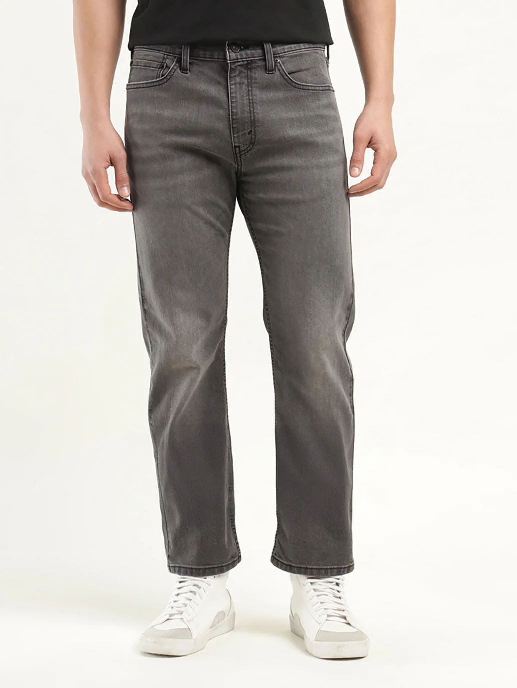 Men's 513 Charcoal Grey Slim Straight Fit Mid Rise Jeans - Image 5