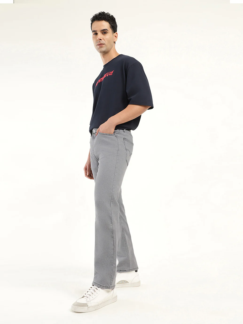 Men's 513 Grey Slim Straight Fit Mid Rise Jeans