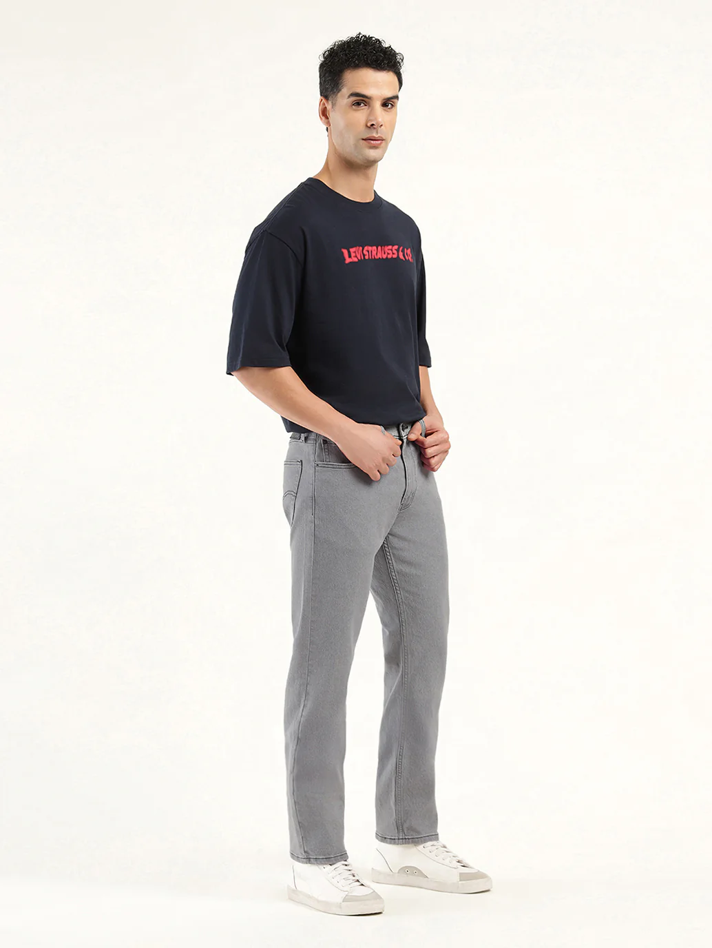 Men's 513 Grey Slim Straight Fit Mid Rise Jeans - Image 6
