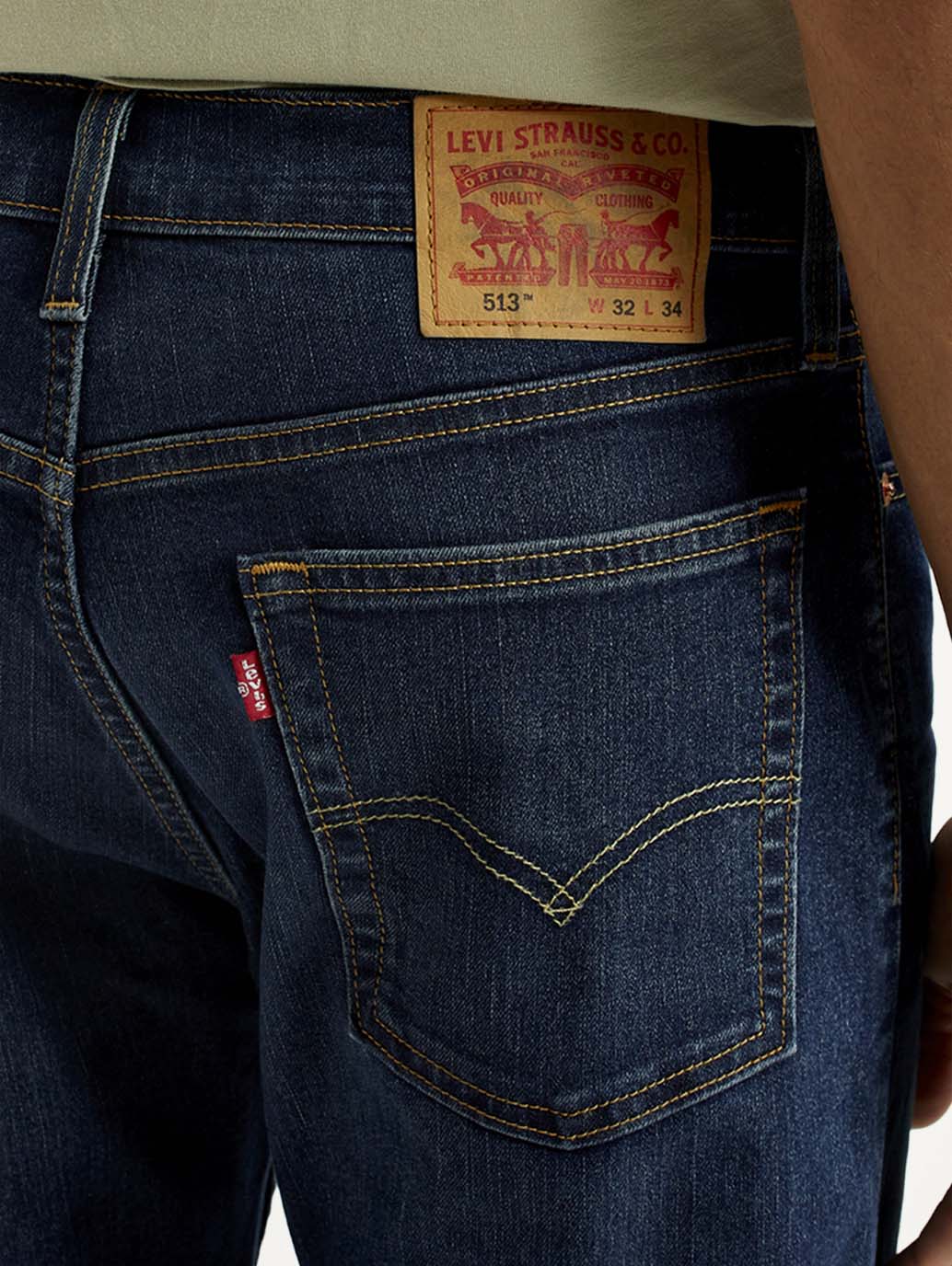 Men's 513 Dark Blue Slim Straight Fit Mid Rise Jeans - Image 5