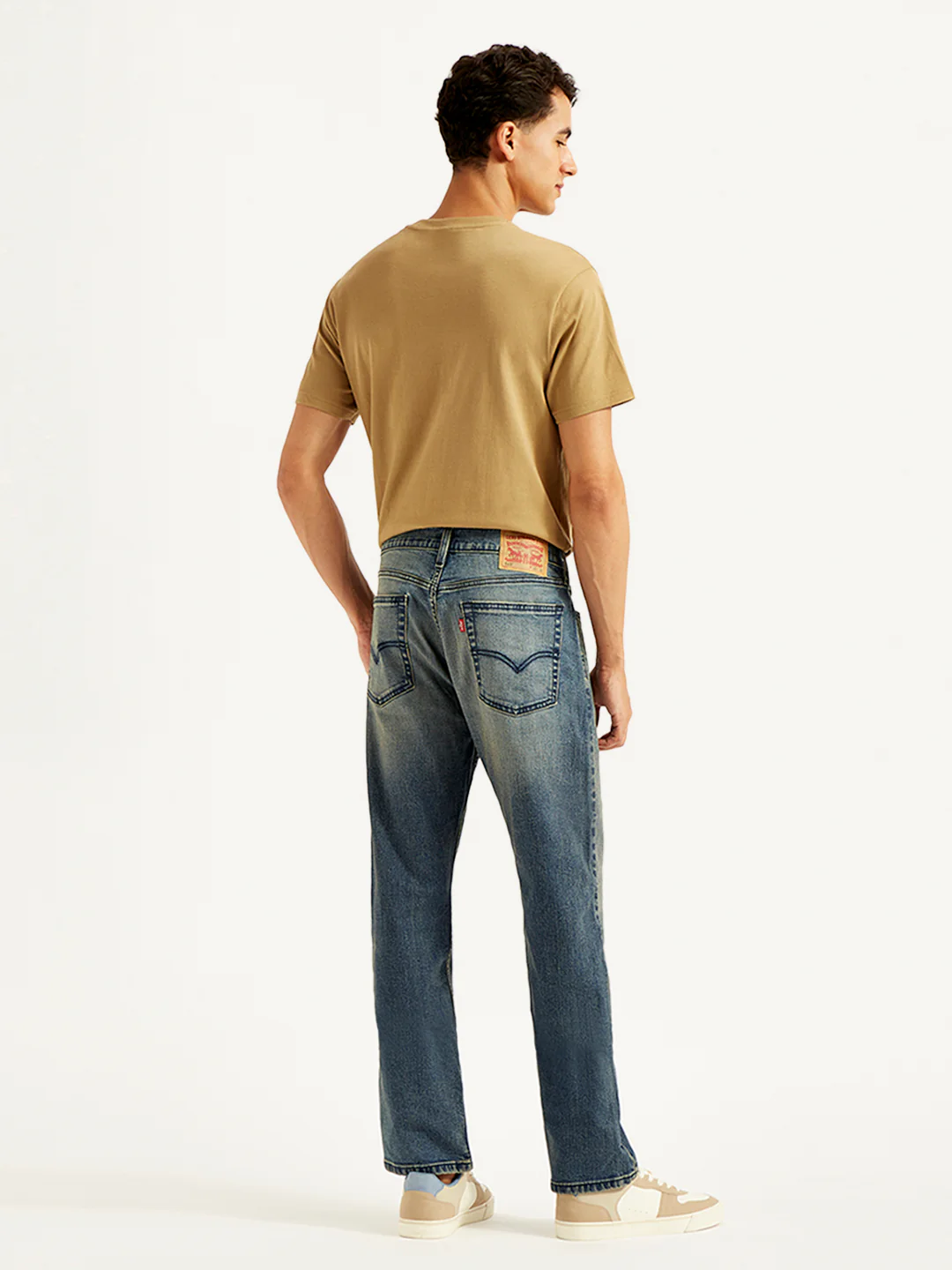 Men's 513 Blue Slim Straight Fit Mid Rise Jeans - Image 3