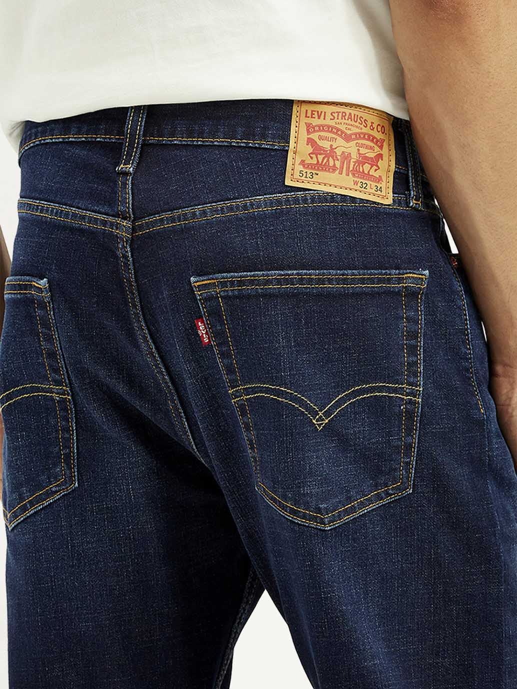 Men's 513 Indigo Slim Straight Fit Mid Rise Jeans - Image 6