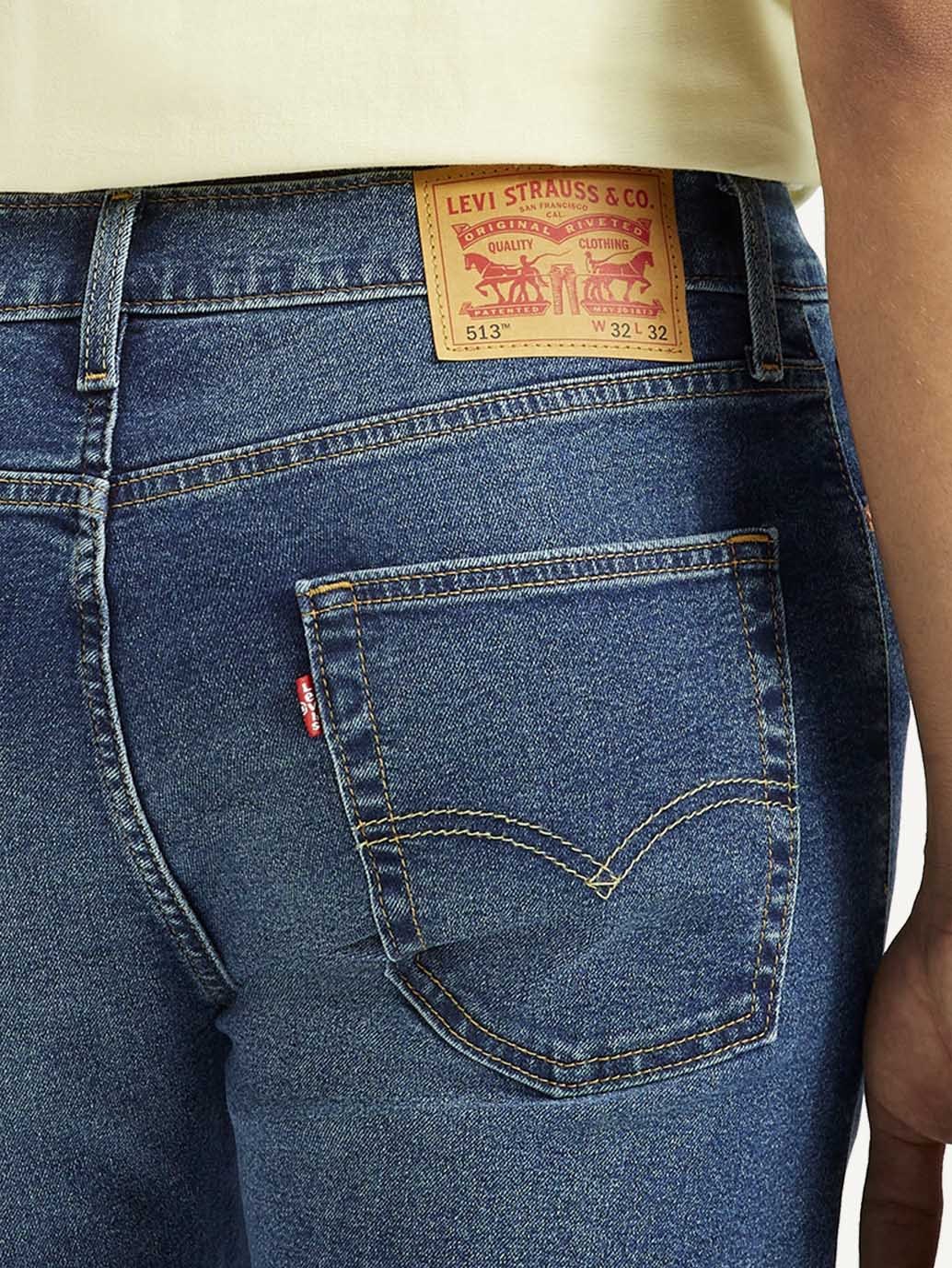 Men's 513 Dark Indigo Slim Straight Fit Mid Rise Jeans - Image 6