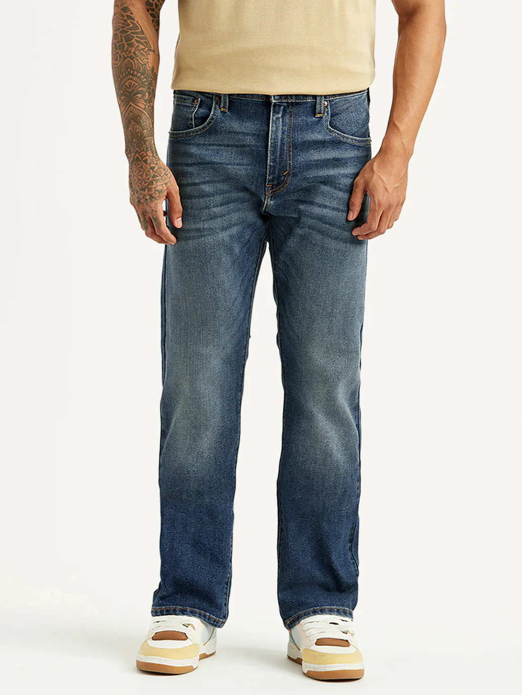 Men's Tinted 517 Blue Bootcut Mid Rise Jeans - Image 2