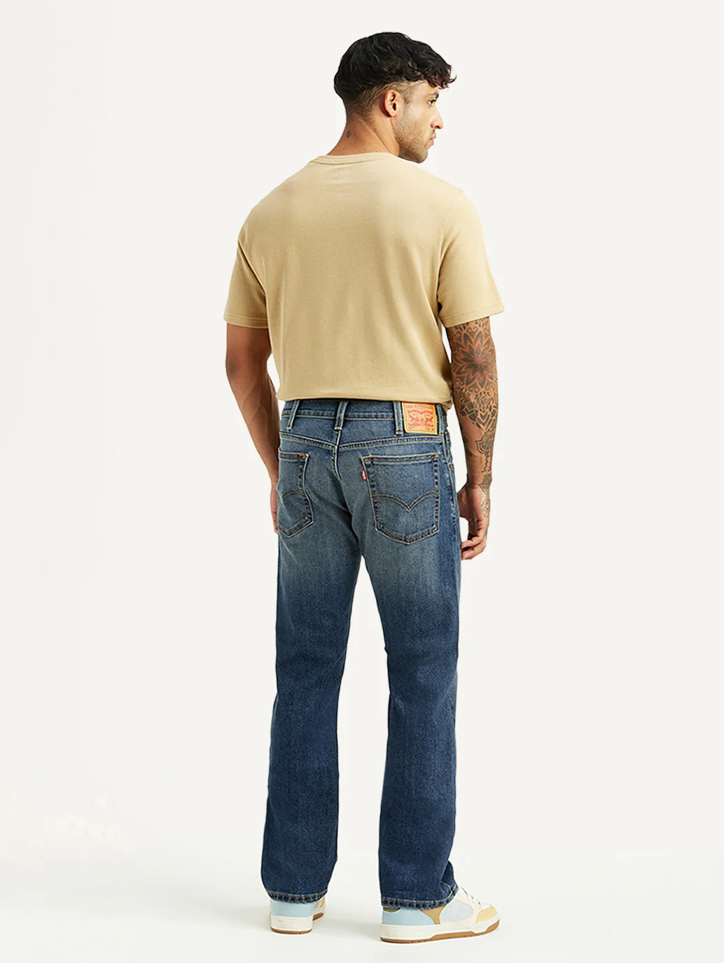 Men's Tinted 517 Blue Bootcut Mid Rise Jeans - Image 3