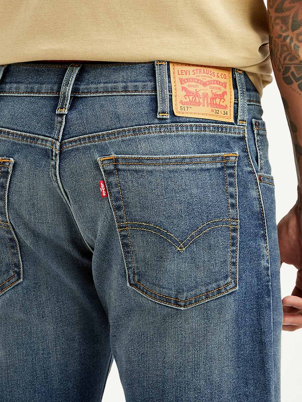Men's Tinted 517 Blue Bootcut Mid Rise Jeans - Image 5