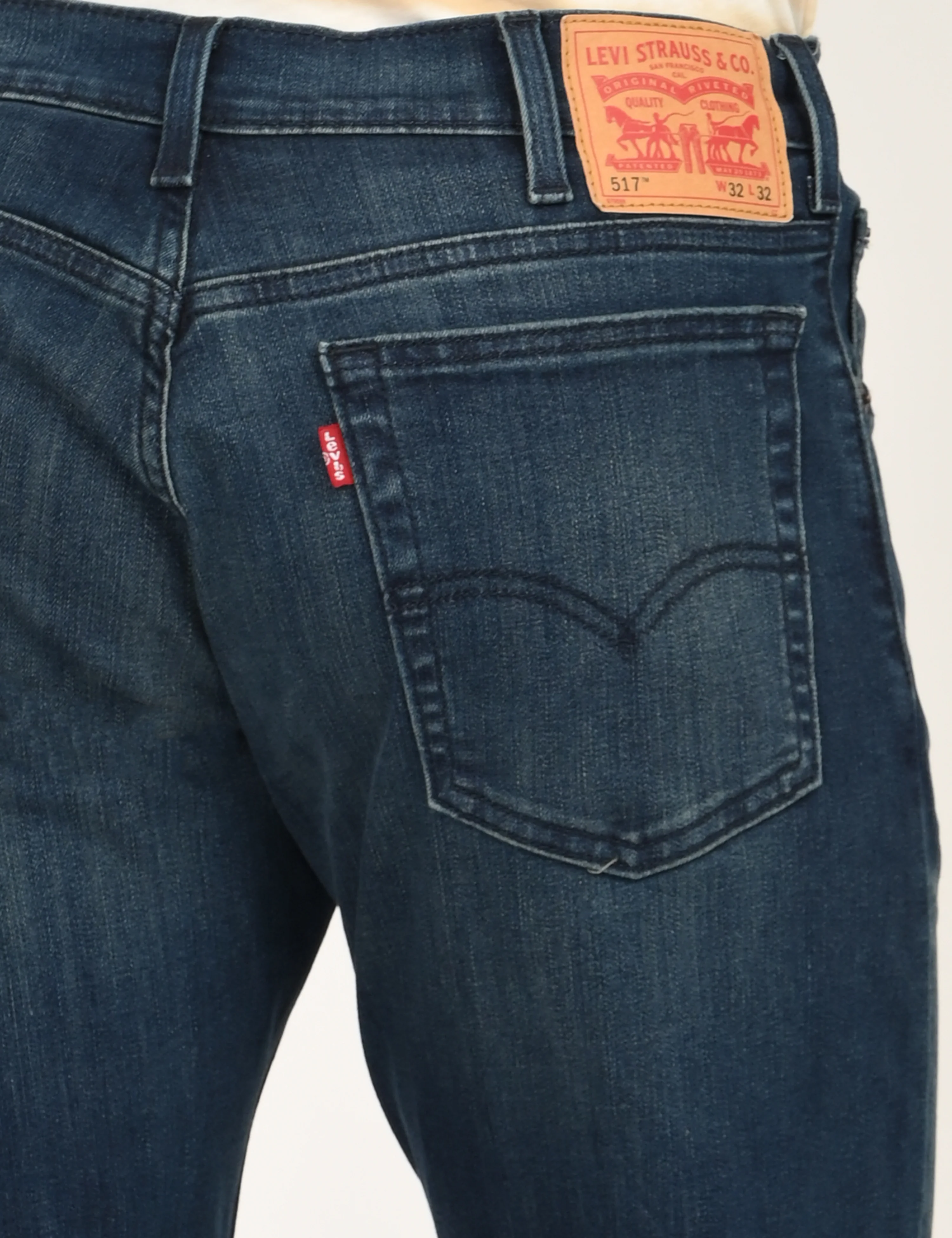 Men's 517 Bootcut Fit Dark Blue Mid Rise Jeans - Image 5