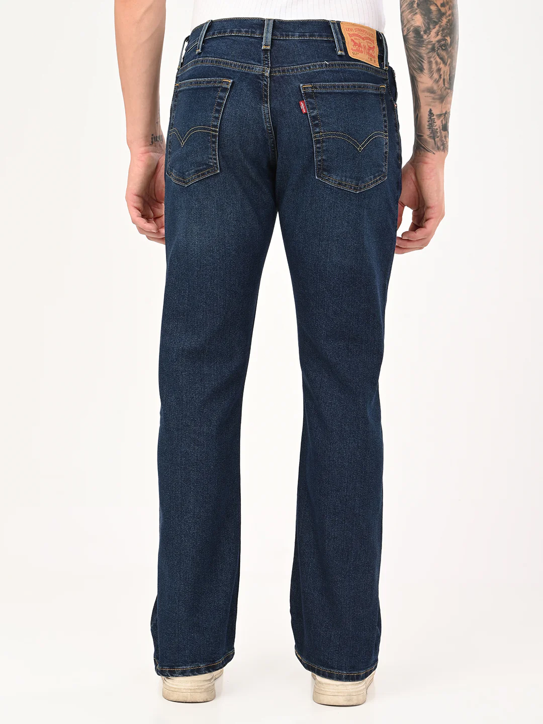 Men's 517 Dark Blue Bootcut Fit Mid Rise Jeans - Image 3