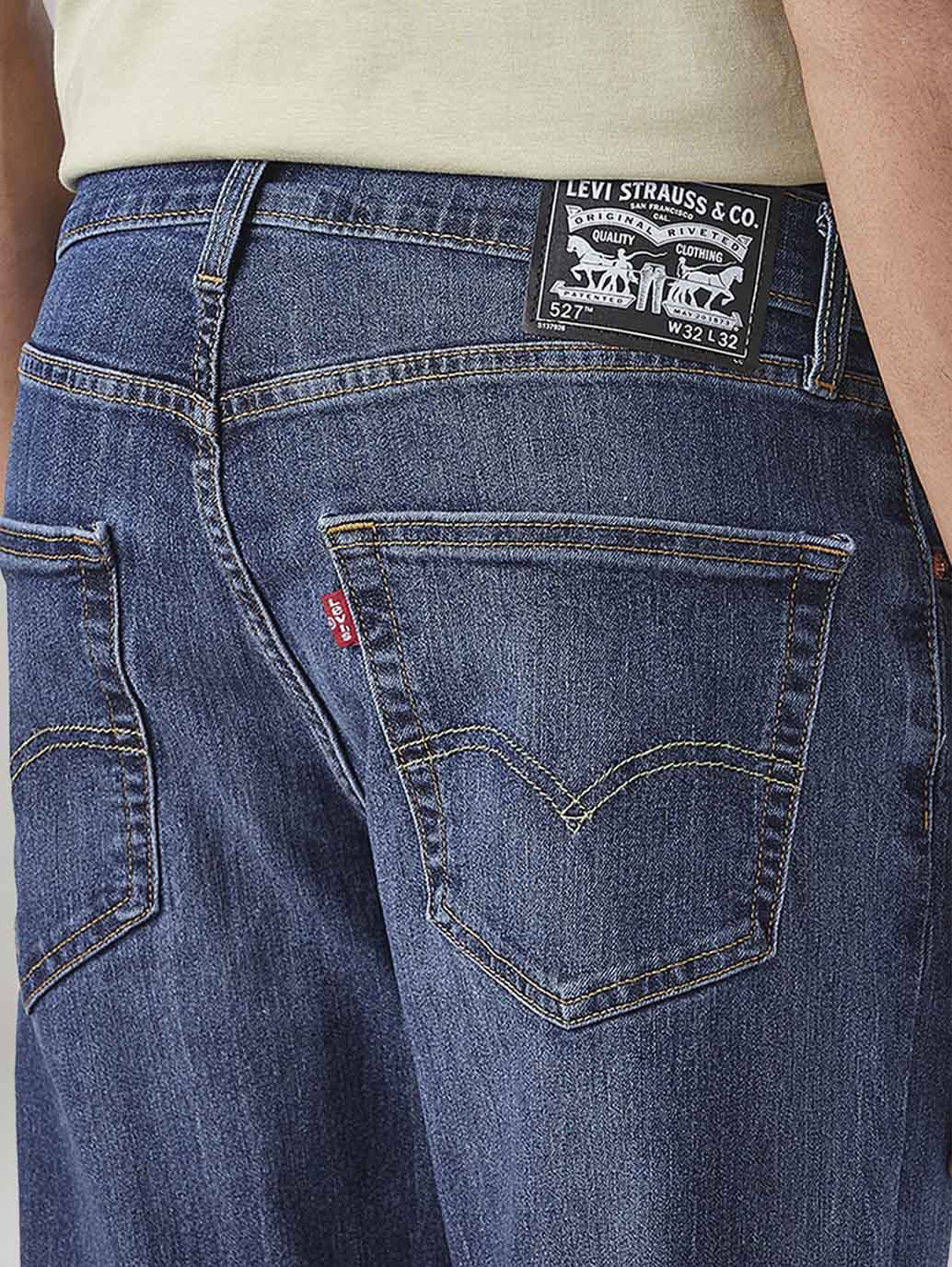 Men's 527 Dark Indigo Bootcut Fit Mid Rise Jeans - Image 5