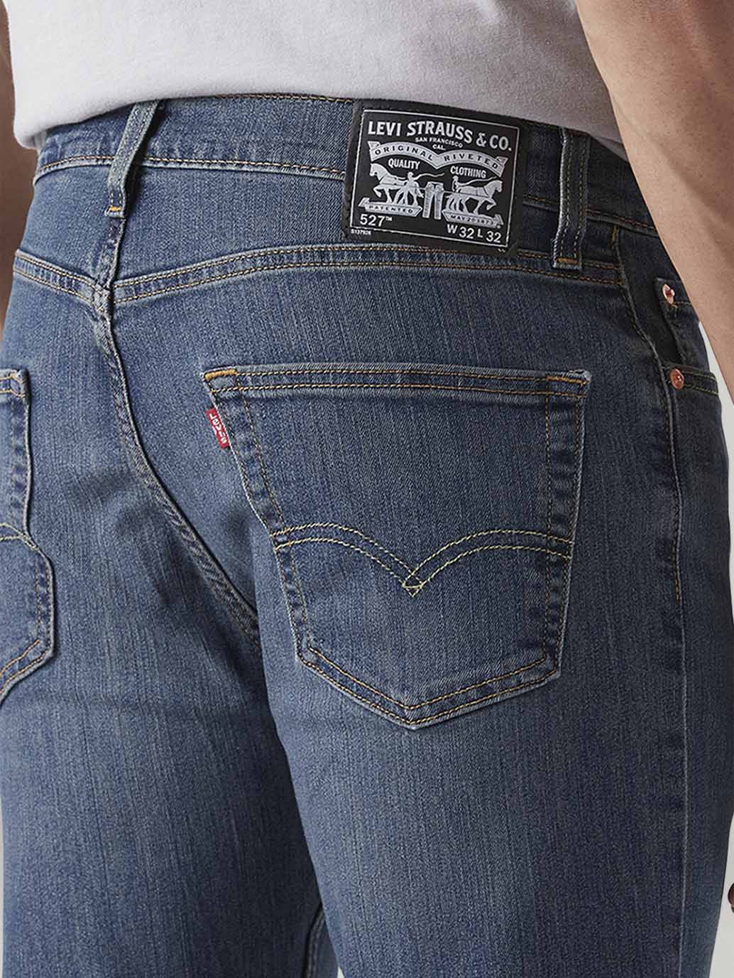 Men's 527 Dark Indigo Bootcut Fit Mid Rise Tinted Jeans - Image 6