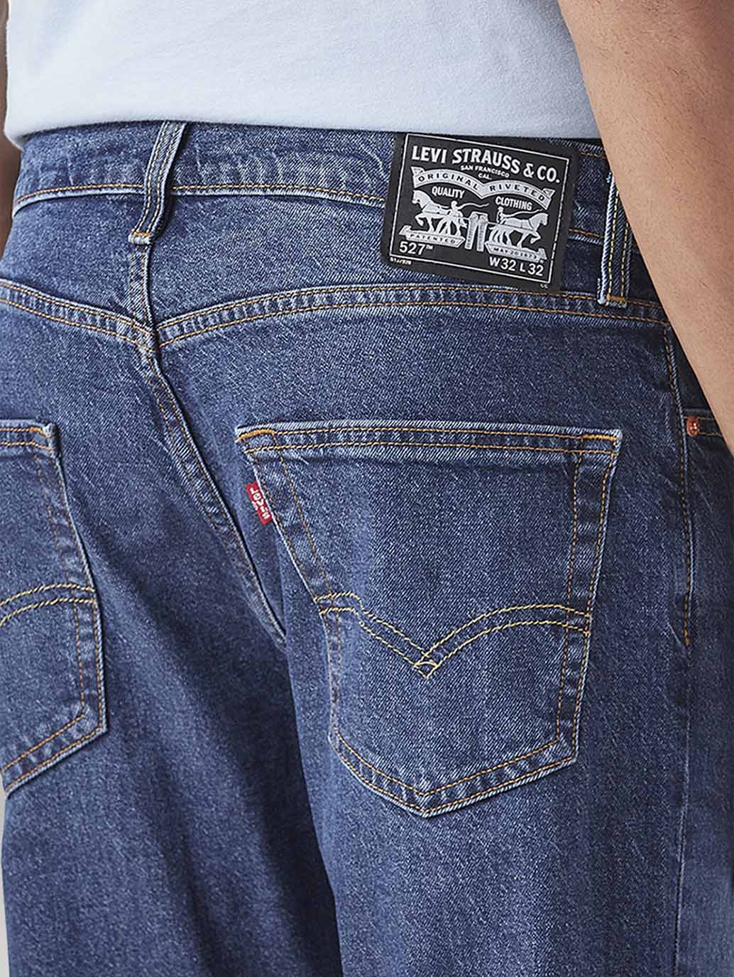 Men's 527 Dark Indigo Bootcut Fit Mid Rise Jeans - Image 5