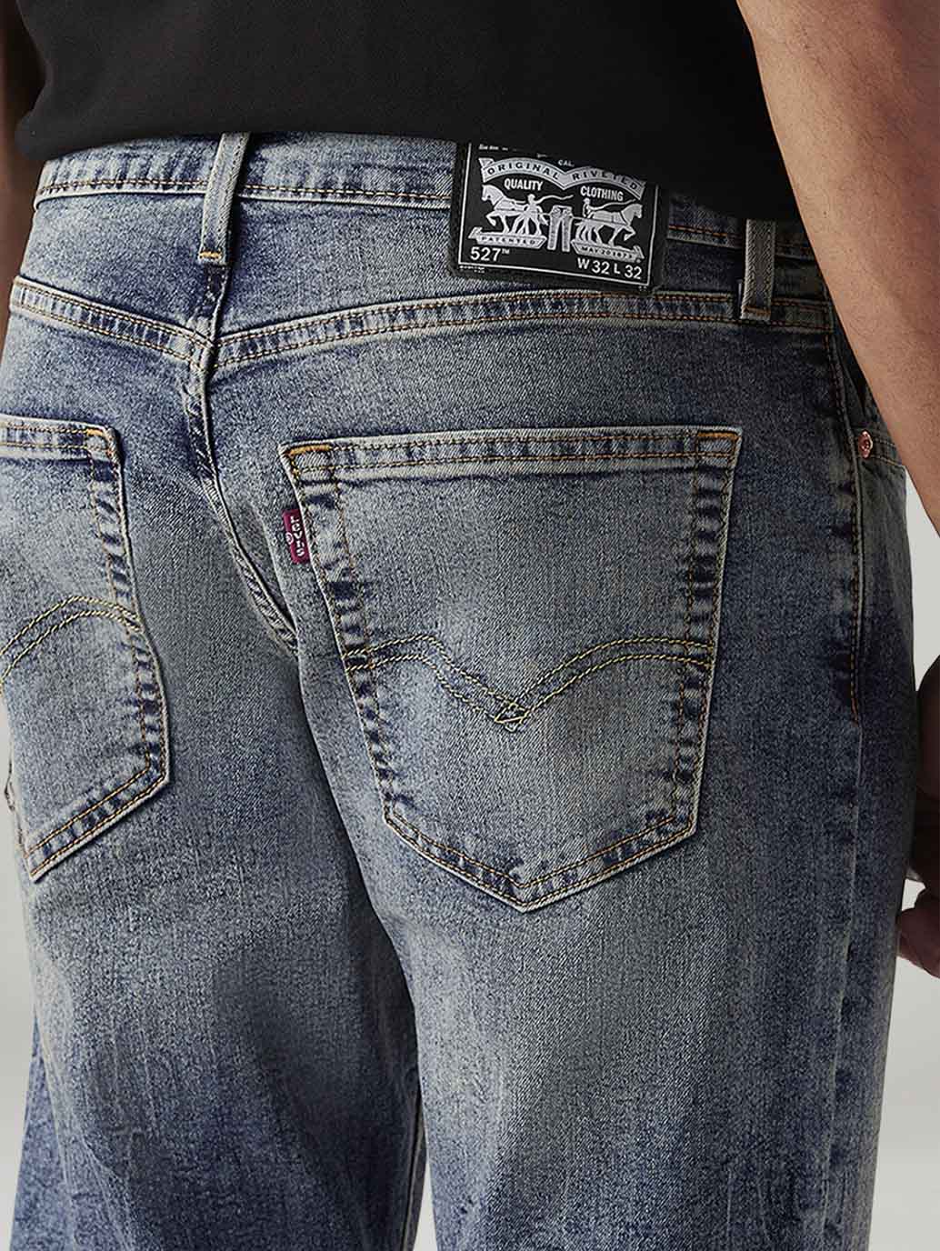 Men's Tinted 527 Med Indigo Bootcut Mid Rise Jeans - Image 6
