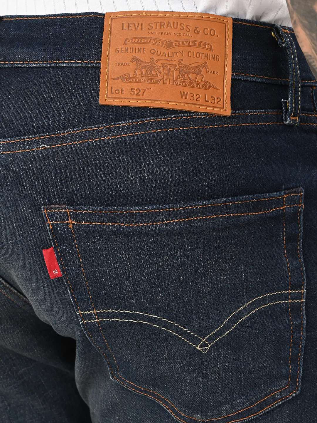 Men's 527 Dark Blue Bootcut Fit Mid Rise Jeans - Image 5