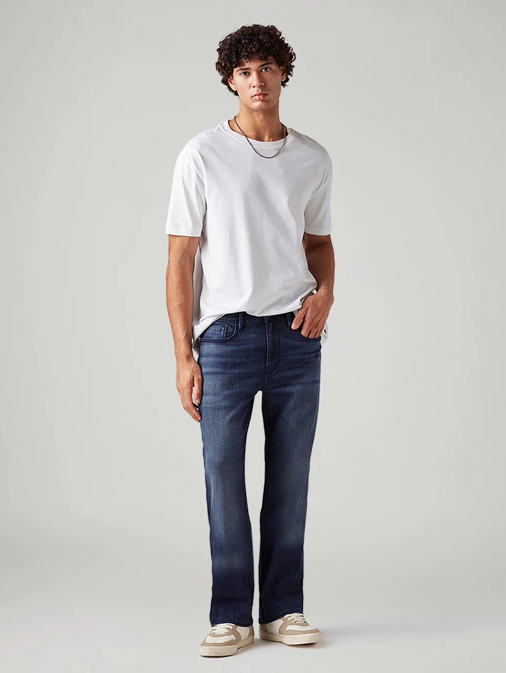 Men's 527 Dark Blue Bootcut Fit Mid Rise Redloop Jeans