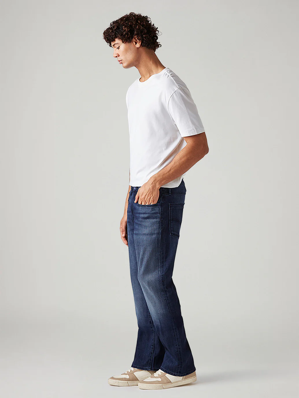 Men's 527 Dark Blue Bootcut Fit Mid Rise Redloop Jeans - Image 7