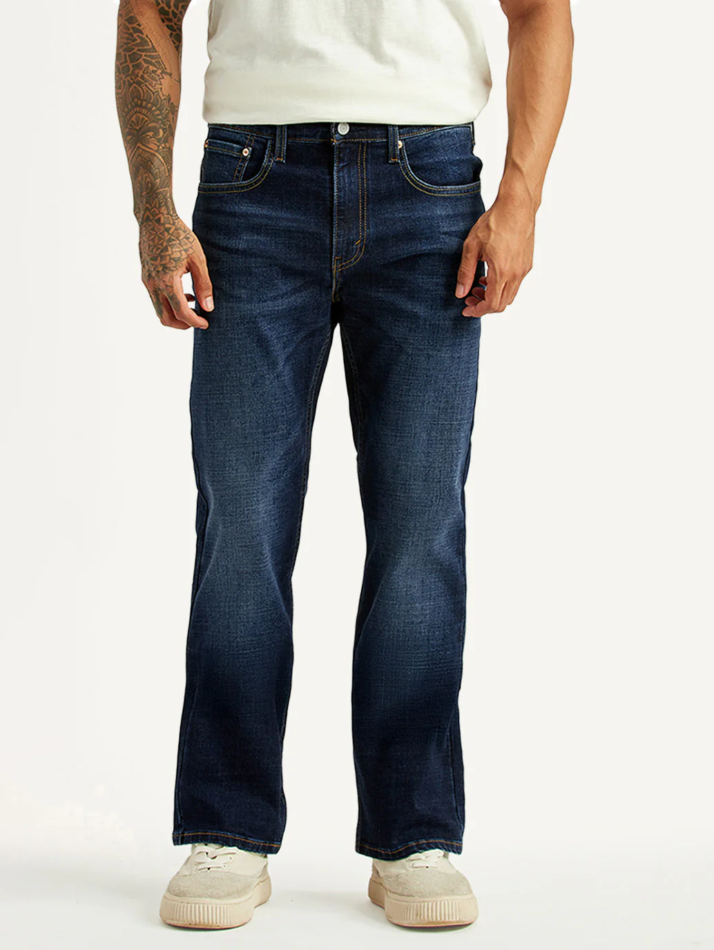 Men's 527 Dark Blue Bootcut Fit Hyper Stretch Jeans - Image 2