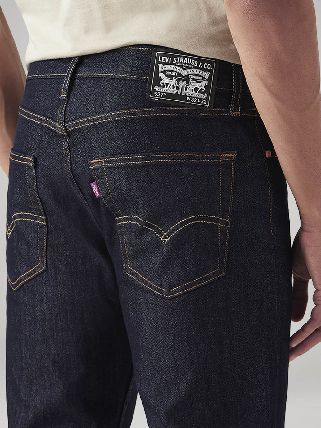 Men's 527 Dark Indigo Bootcut Fit Mid Rise Jeans - Image 6