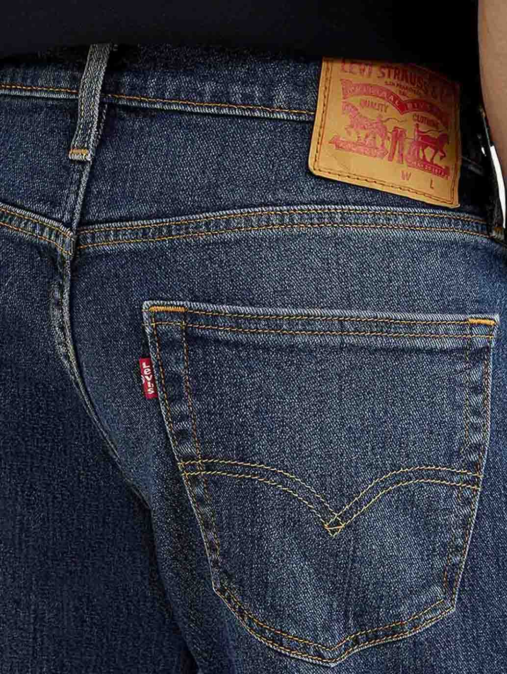 Men's 541 Dark Blue Athletic Tapered Fit Mid Rise Jeans - Image 4