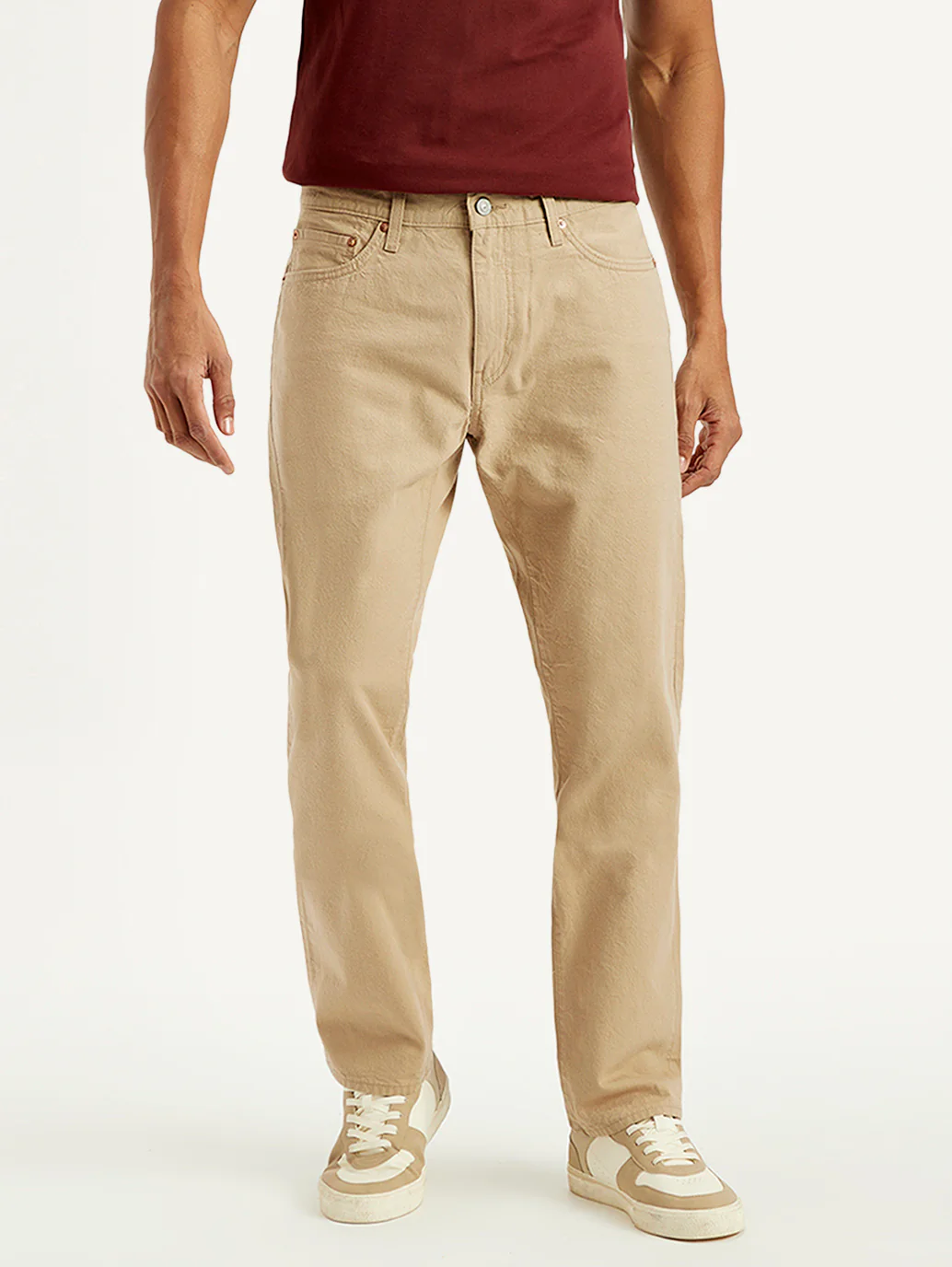 Men's 541 Beige Athletic Tapered Fit Mid Rise Selvedge Jeans - Image 3