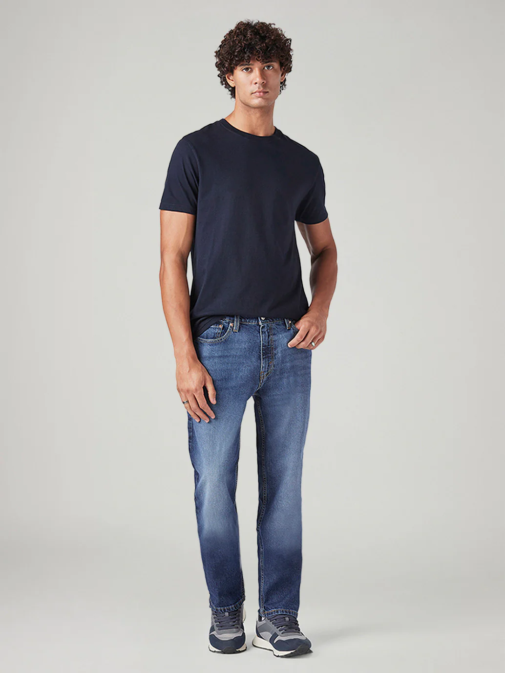 Men's 541 Blue Athletic Tapered Fit Mid Rise Jeans