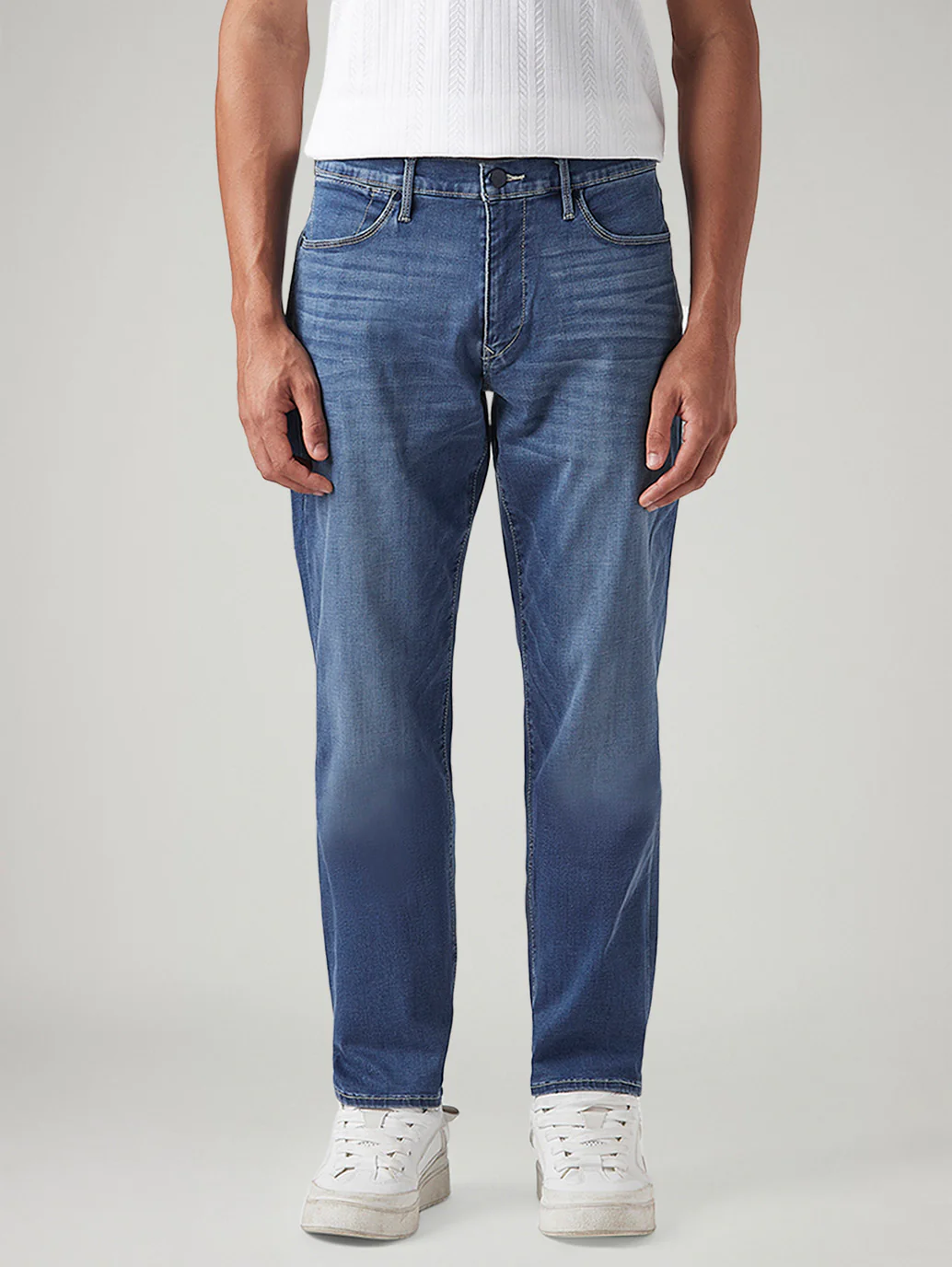 Men's 541 Blue Athletic Tapered Fit Mid Rise Redloop Jeans - Image 3