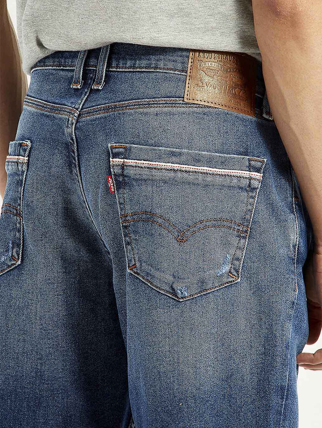 Men's 541 Blue Athletic Tapered Fit Mid Rise Jeans - Image 5