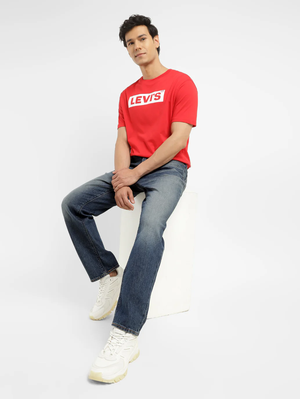 Men's 541 Blue Athletic Tapered Fit Mid Rise Jeans - Image 7