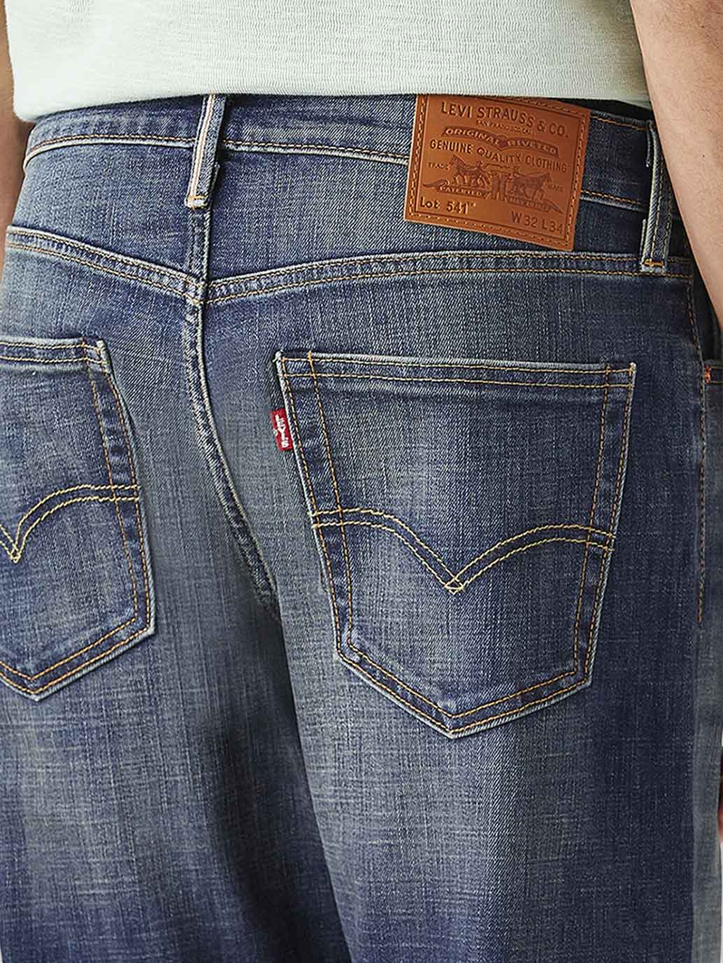 Men's 541 Dark Indigo Athletic Tapered Fit Mid Rise Selvedge Jeans - Image 5