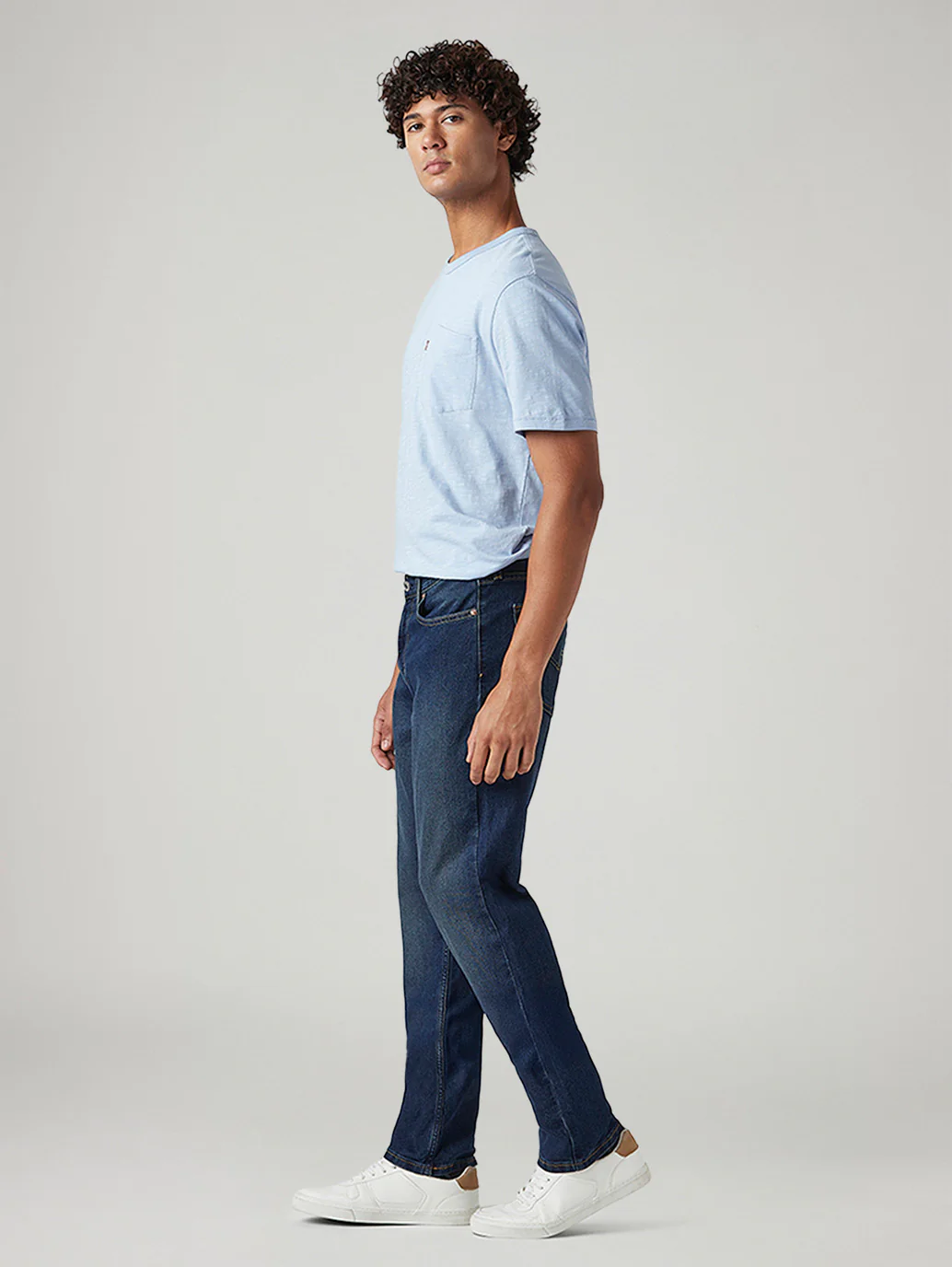 Men's 541 Dark Blue Athletic Tapered Fit Mid Rise Tinted Jeans - Image 6